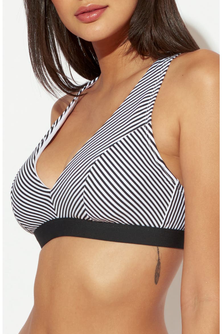 Inside the Lines Underwire Bikini Top, Alternate, color, BLACK