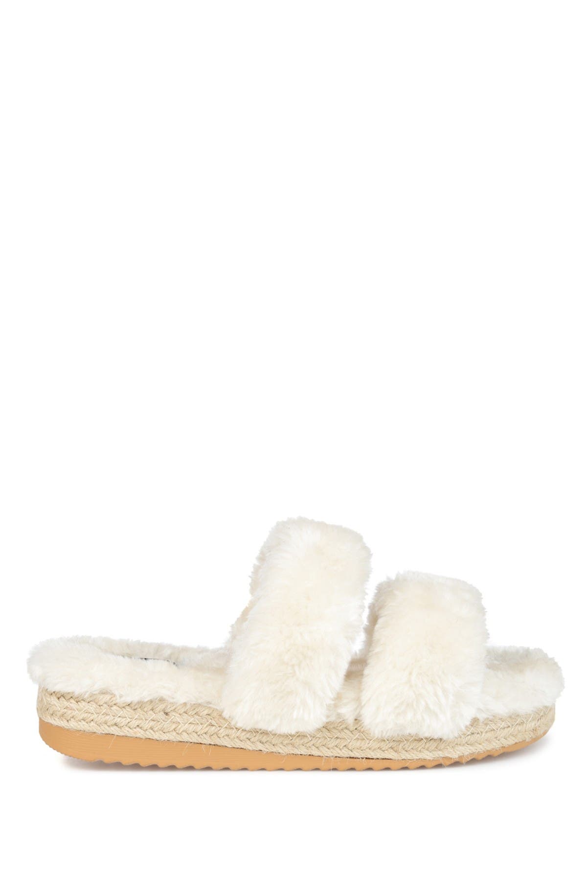 Journee Collection JOURNEE Relaxx Faux Fur Slipper, Alternate, color, Ivory