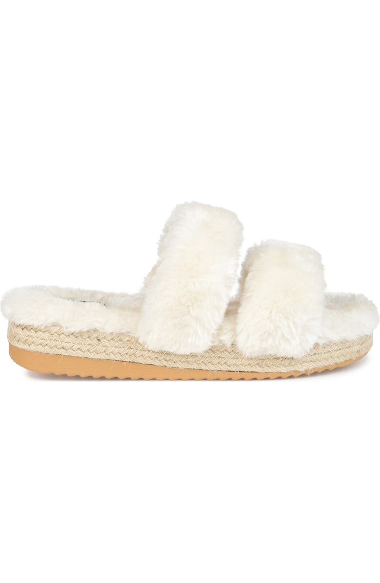 Journee Collection JOURNEE Relaxx Faux Fur Slipper, Alternate, color, Ivory