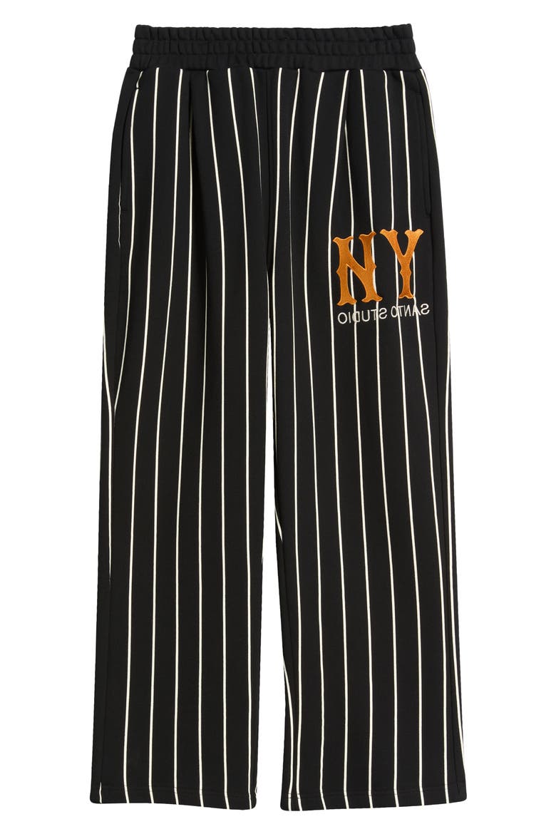 NY Stripe Fleece Pants, Alternate, color, BLACK