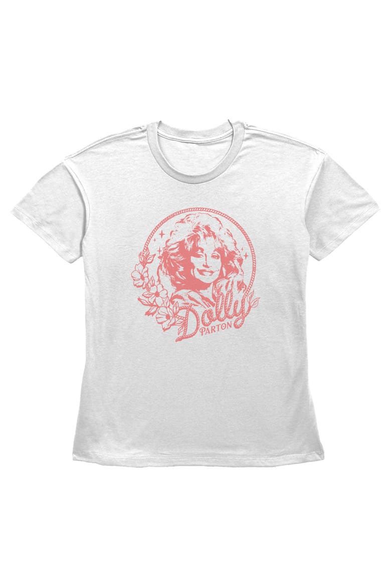Women's Artistic Lasso Badge Short Sleeve T-Shirt, Main, color, White