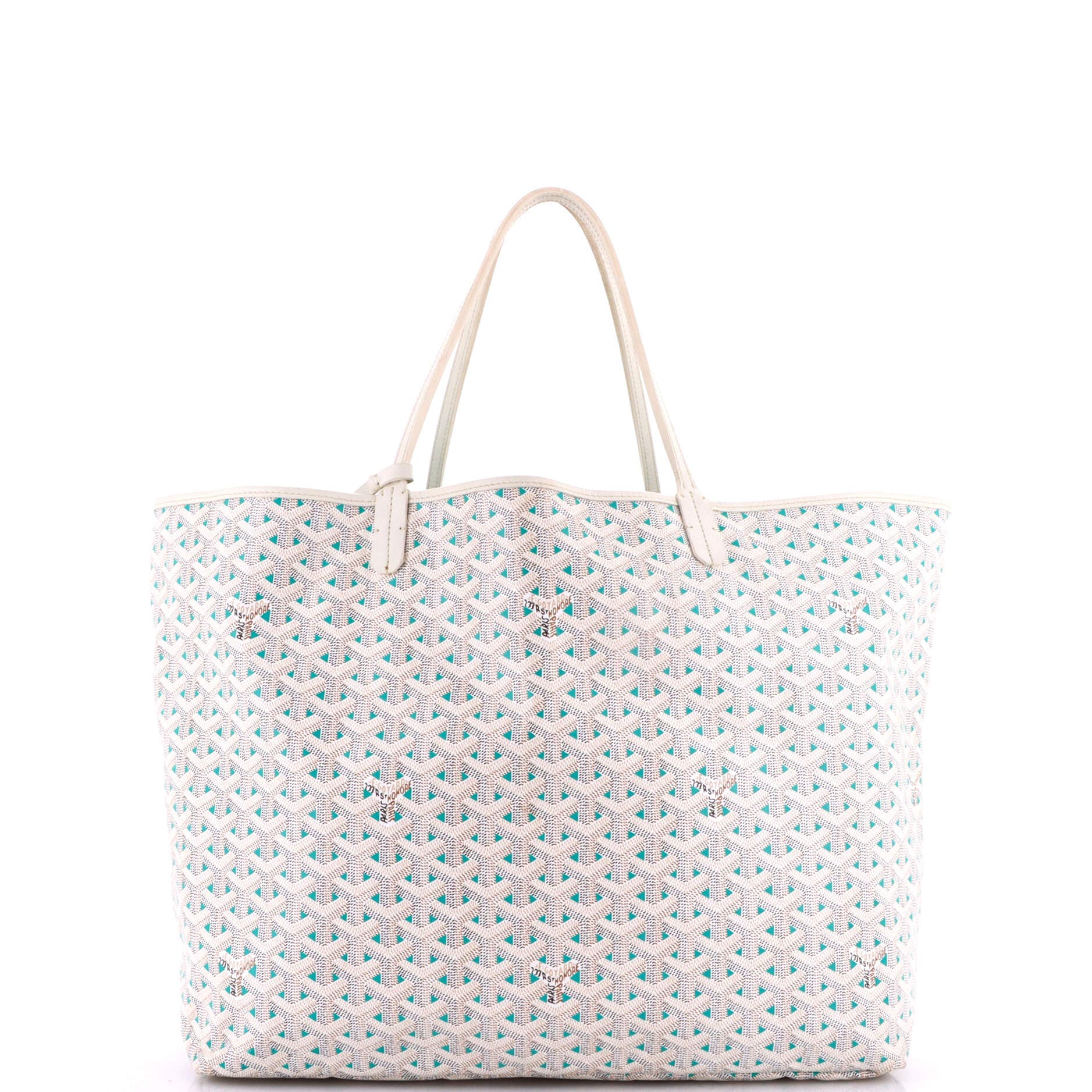 Pre-Owned Goyard Saint Louis Tote Claire Voie Coated Canvas GM, Alternate, color, White