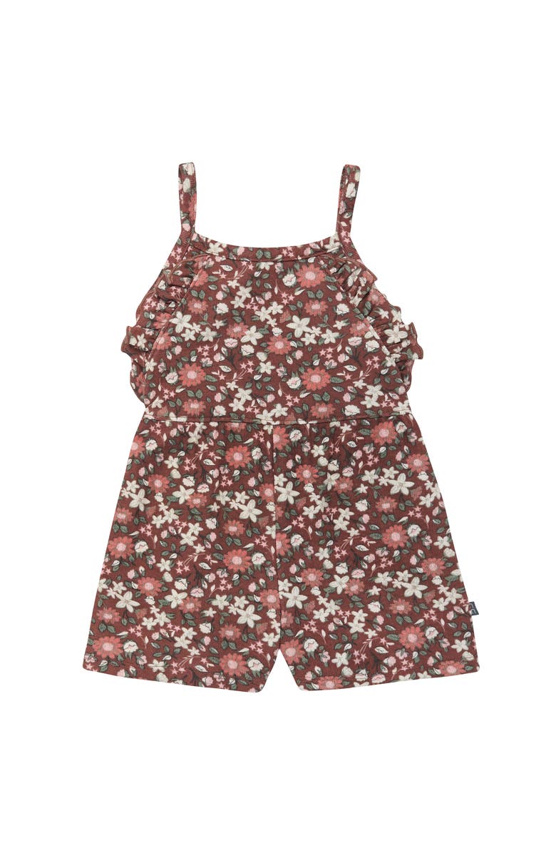 Modern Moments<sup>™</sup> by Gerber Ruffle Short Romper, Main, color, Brown Star Floral