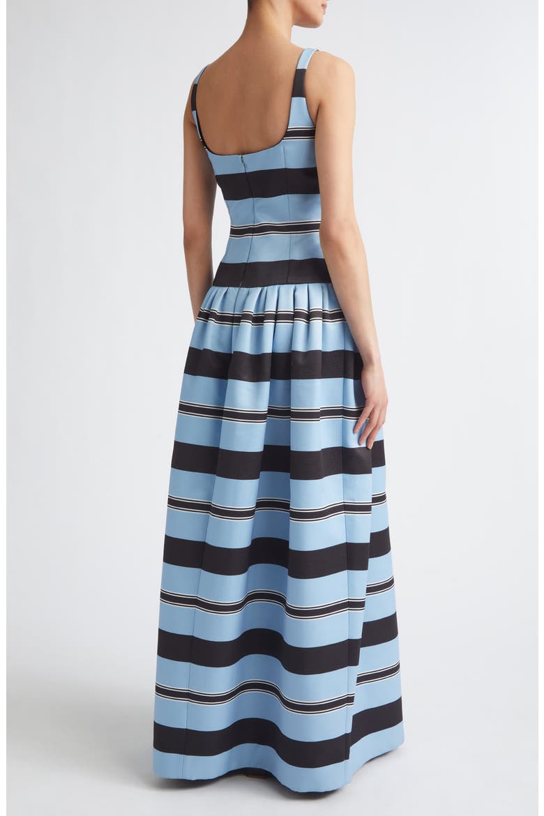 Tristesse Stripe Taffeta Faille Maxi Dress, Alternate, color, GRAPHIC STRIPE - BLUE BLACK