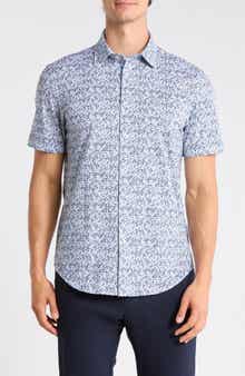 Bugatchi Miles OoohCotton® Navy Button-Up Shirt