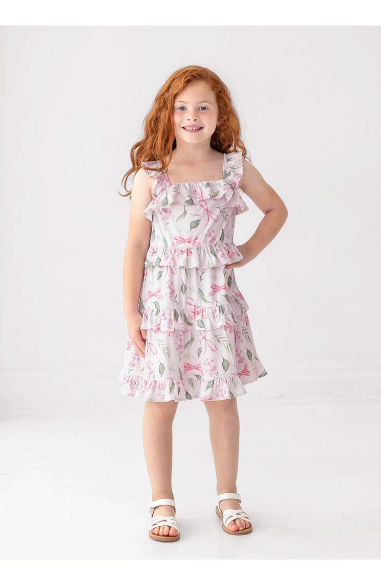 Mabel + Honey Rosie Ribbons Ruffled Tank Dress, Alternate, color, Pink