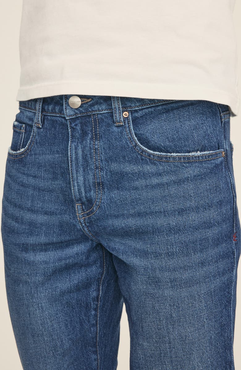 WARP+WEFT High Waist Straight Leg Jeans, Alternate, color, Dark Cove