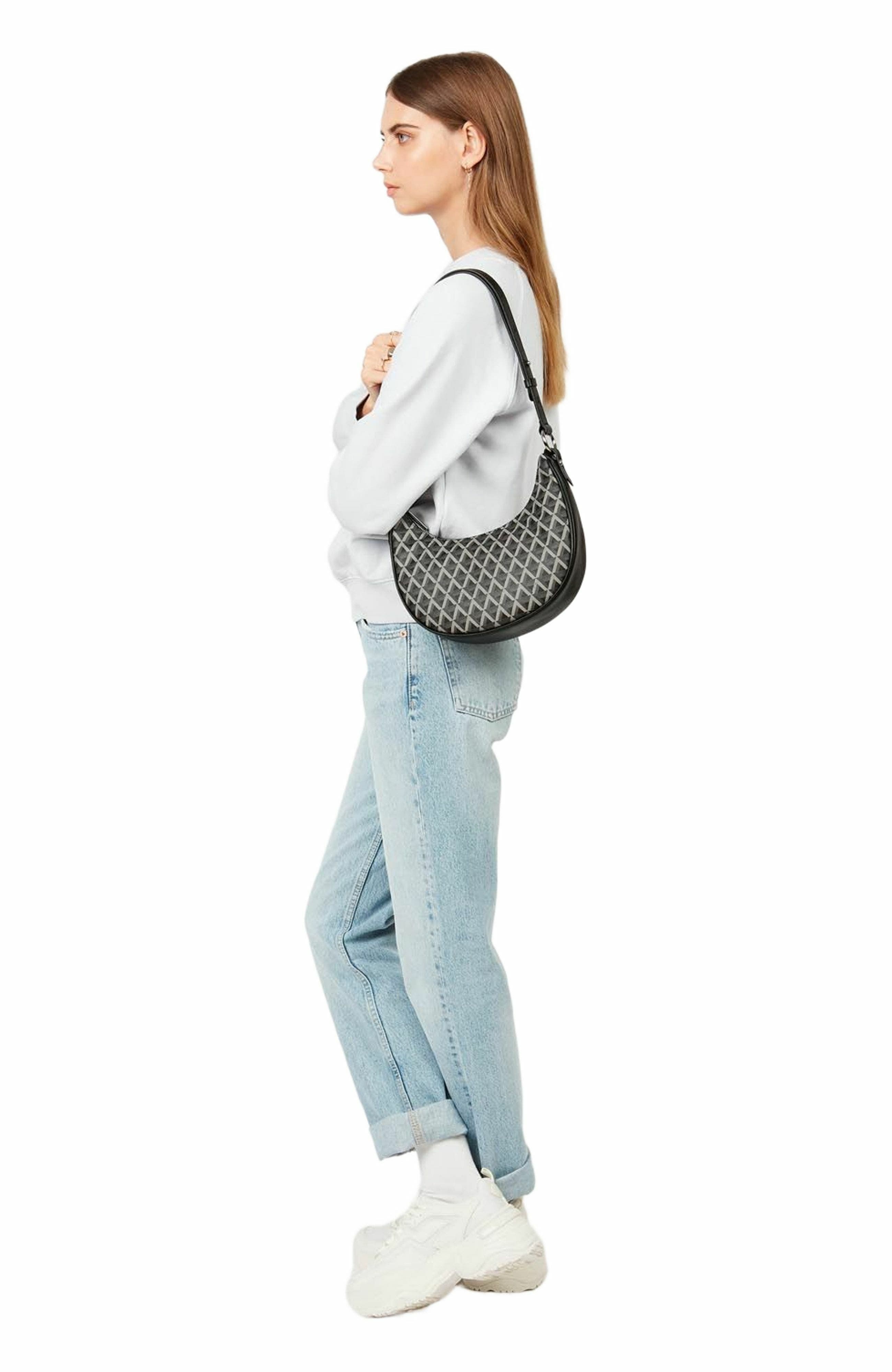 Lancaster Zipped Hobo Bag Ikon IT, Alternate, color, Noir