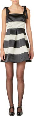 English Factory Stripe Tie Strap Minidress