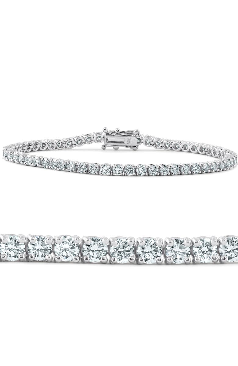 Bliss Diamond 5 Carat TW Round Cut Lab Grown Diamond Tennis Bracelet 14k Gold Lab Grown, Main, color, 14K White Gold