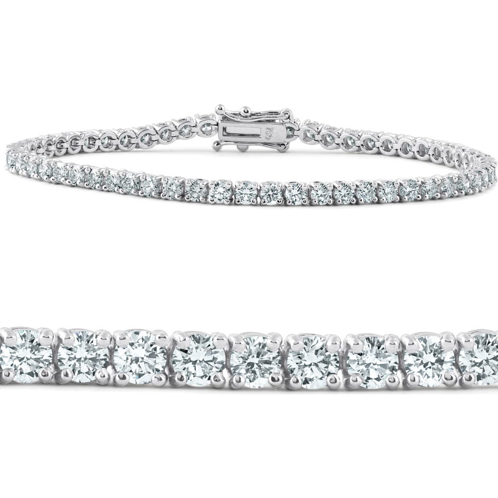 Bliss Diamond 5 Carat Tw Round Cut Lab Grown Diamond Tennis Bracelet 14k Gold Lab Grown In Silver
