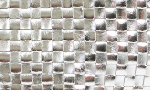 Clare V . Grande Woven Metallic Leather Belt Bag In Silver