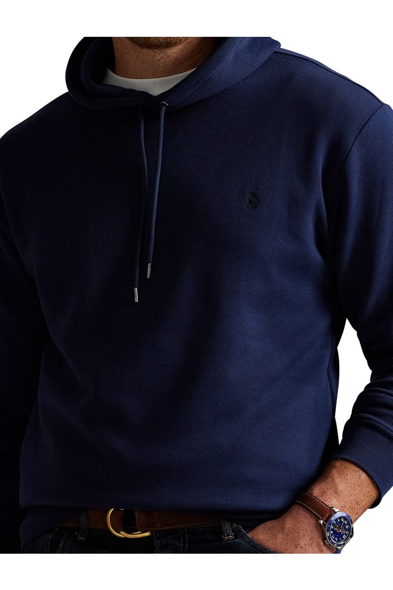 Big & Tall Double-Knit Hoodie, Alternate, color, CRUISE NAVY