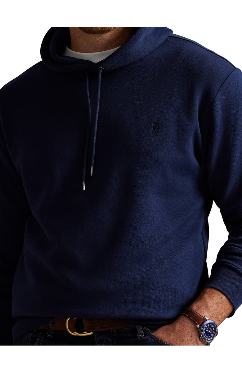 Polo Ralph Lauren Big & Tall Double-Knit Hoodie, Alternate, color, Cruise Navy