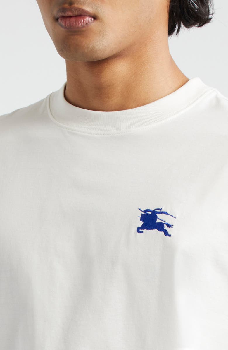 Burberry Embroidered Logo Cotton T-Shirt, Alternate, color, Salt