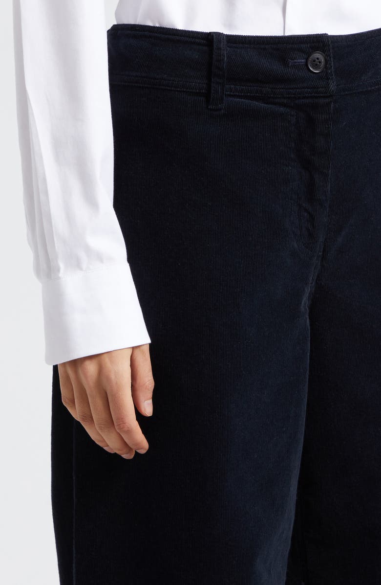 Nili Lotan Megan Corduroy Wide Leg Pants, Alternate, color, Midnight