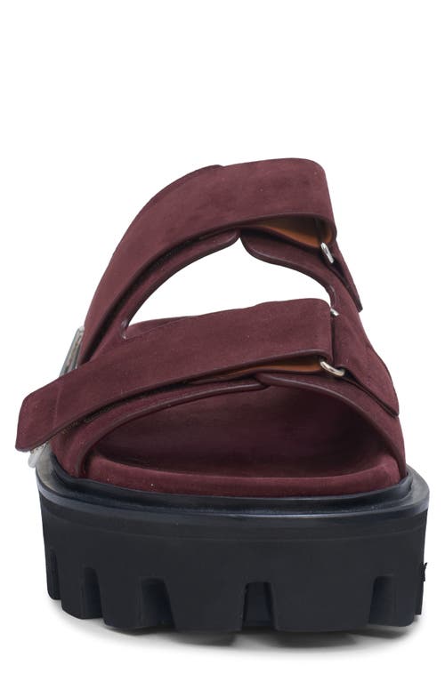 Alexander Mcqueen Arrow Pin Leather Slide Sandal In Wine/silver