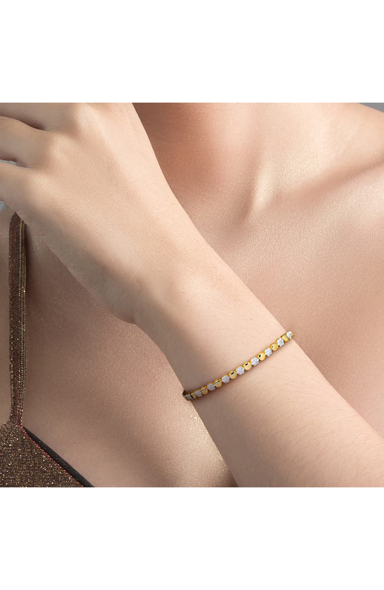 Julianna B. Diamond Circle Flower Tennis Bracelet 10k, Alternate, color, 10K Yellow Gold