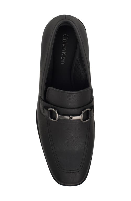 Calvin Klein Manik Buckle Saffiano Loafer In Black