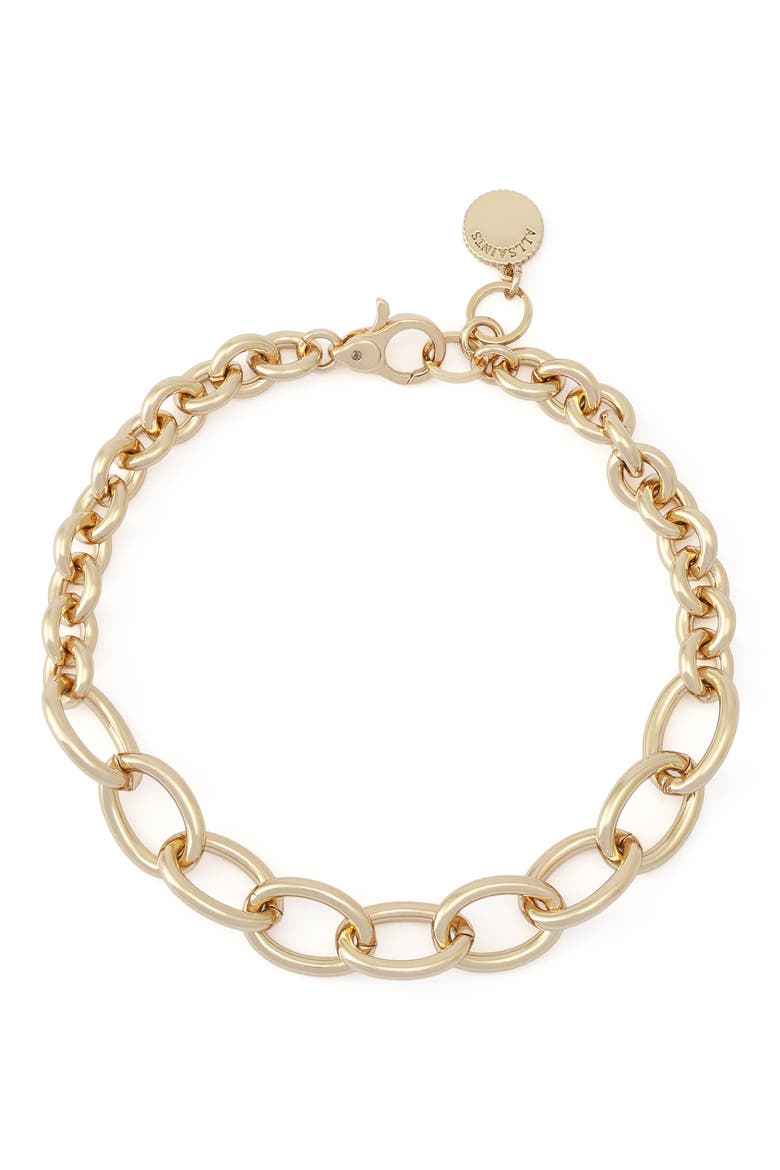 Flex Oval Link Chain Bracelet, Main, color, SHINY GOLD