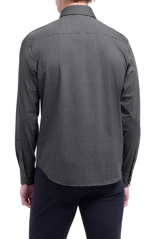Bugatchi Devon Ooohcotton® Geo Print Button-up Shirt In Brown