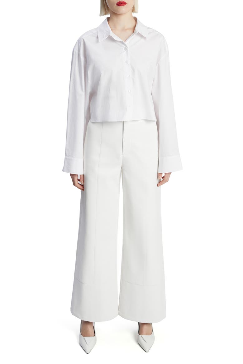 Rosita Crop Shirt, Alternate, color, ORCHID WHITE