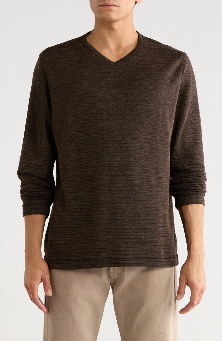 NICOBY Crinkle Heathered Sweater, Main, color, Brown
