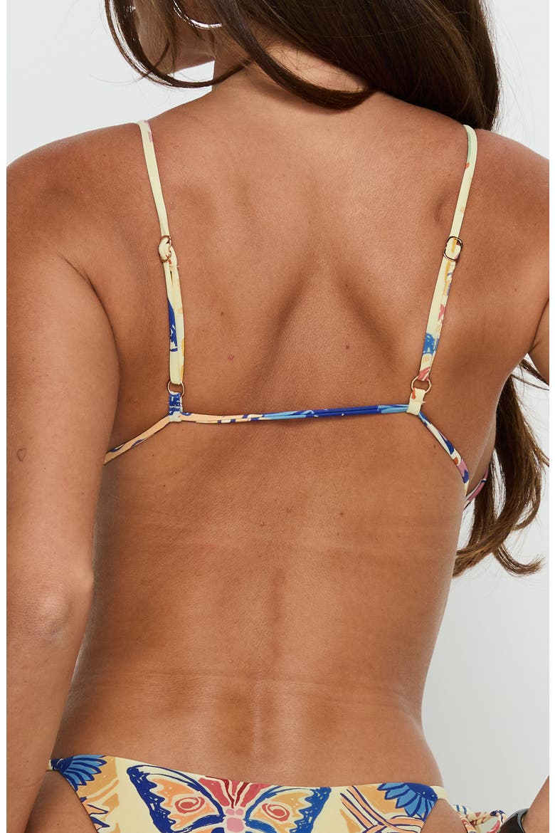 Alizzi Tie Front Trangle Bikini Top, Alternate, color, YELLOW