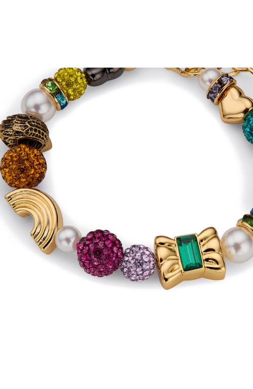 Kurt Geiger London Mixed Bead Charm Bracelet In Gold