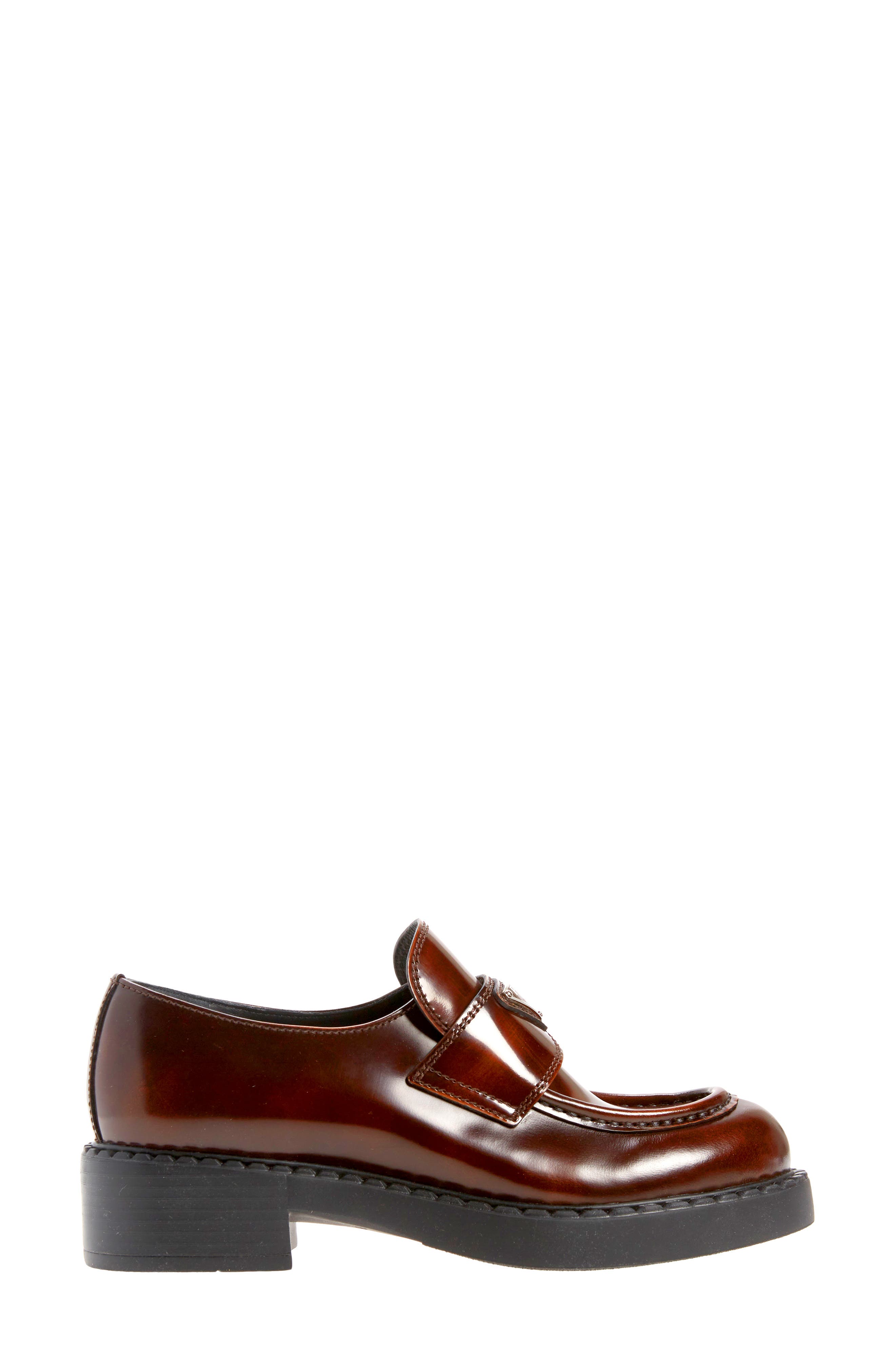 Prada Triangle Logo Loafer, Alternate, color, 