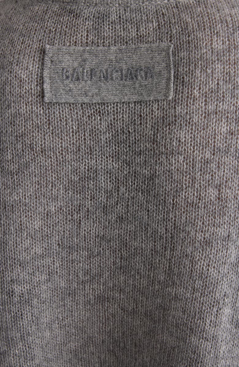 Balenciaga Crop Cashmere Sweater, Alternate, color, 1167 Heather Grey