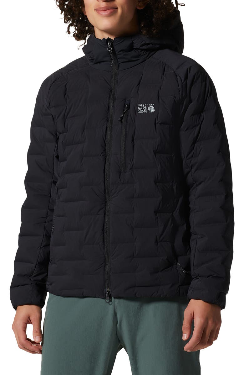 Mountain Hardwear Stretchdown<sup>™</sup> 700 Fill Power Down Hooded Jacket, Main, color, Black