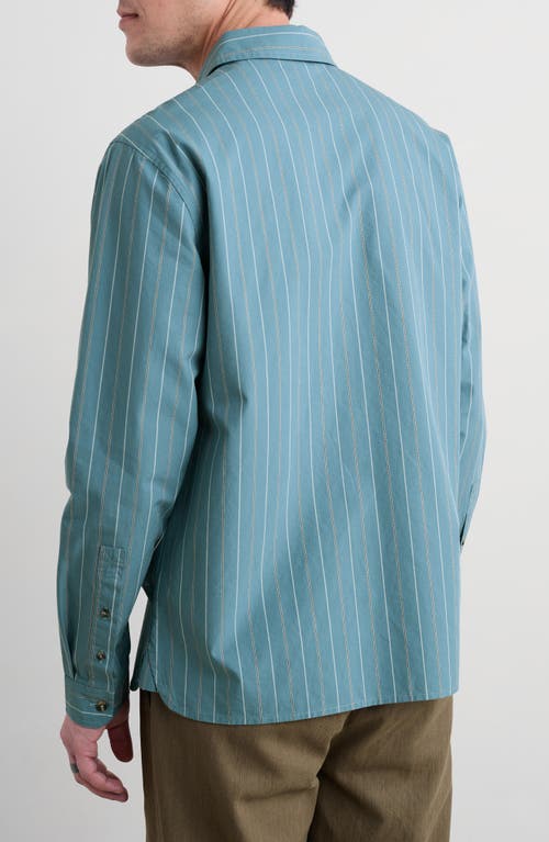 Seasalt Cornwall Turnstone Stripe Organic Cotton Button-up Shirt In Blue
