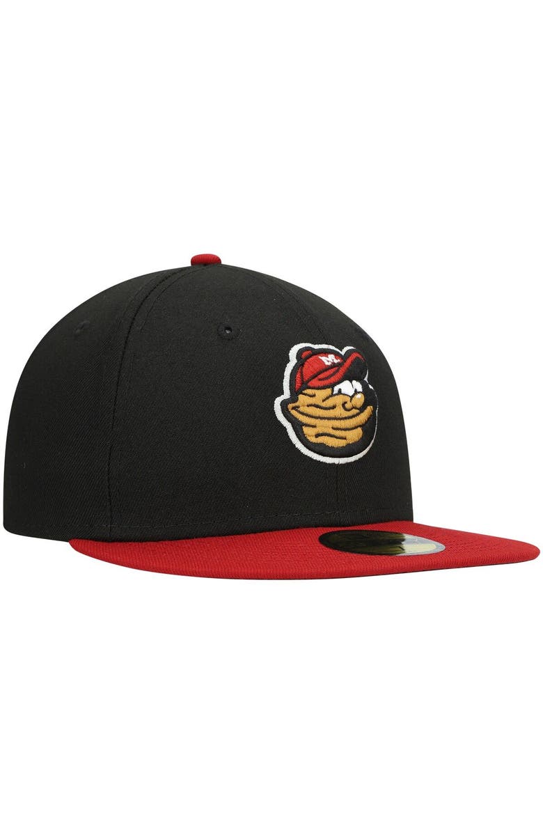 New Era Men's New Era Black Modesto Nuts Authentic Collection Team Home 59FIFTY Fitted Hat, Alternate, color, 
