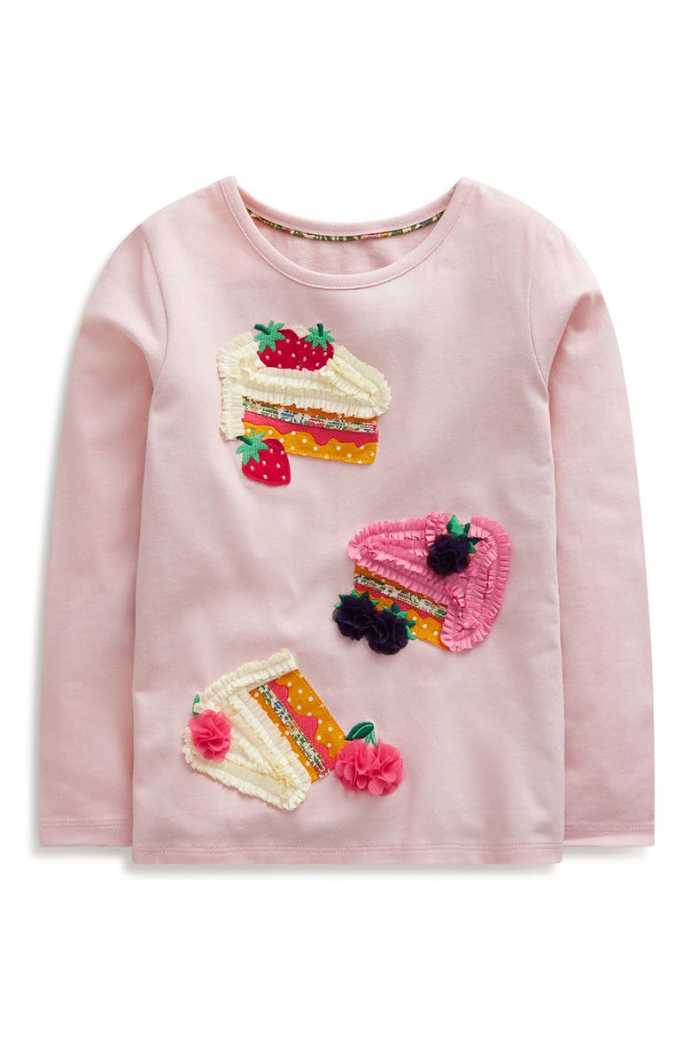 Kids' Cake Appliqué Cotton T-Shirt, Main, color, CHALK PINK CAKES