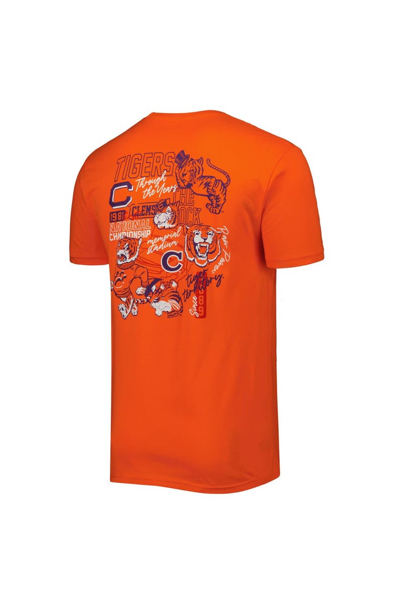 IMAGE ONE Men's Orange Clemson Tigers Vintage Through the Years Two-Hit T-Shirt, Alternate, color,