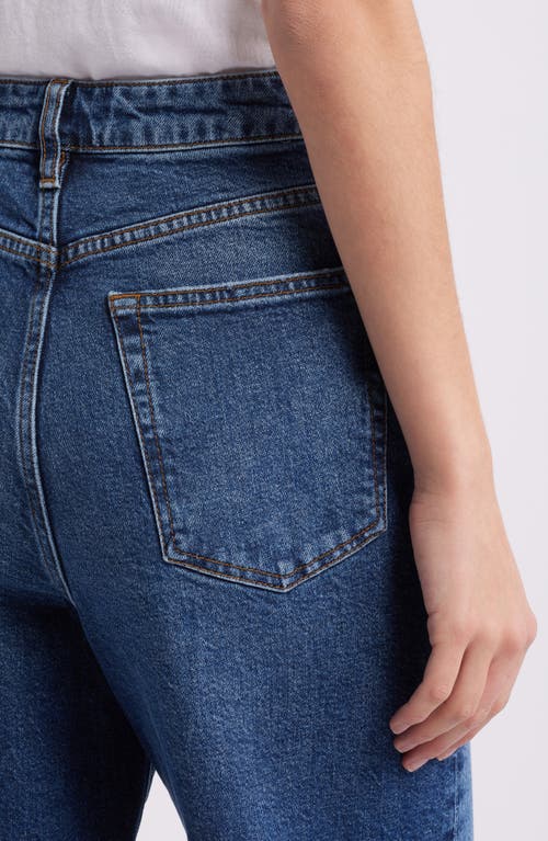 Frame The Wide High Waist Ankle Wide Leg Jeans In Blue