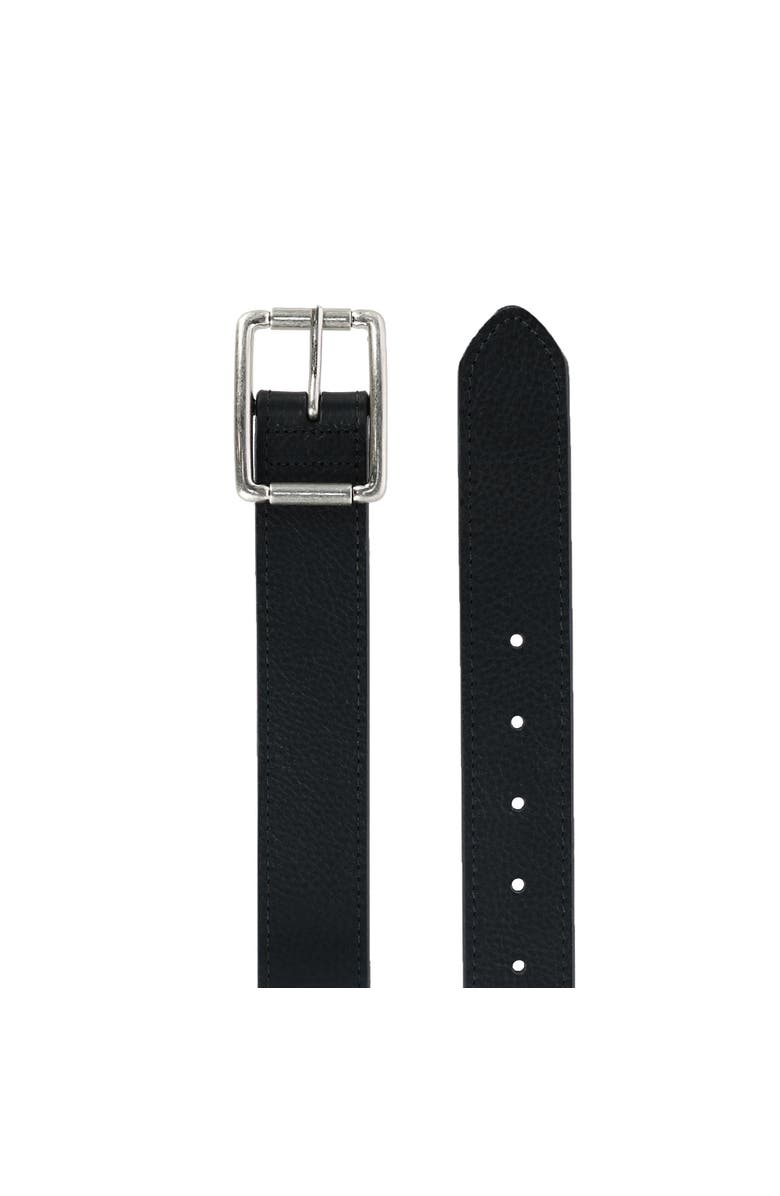 CrookhornDavis Men's Newcastle Natural Grain Leather Belt with Roller Buckle, Alternate, color, Black