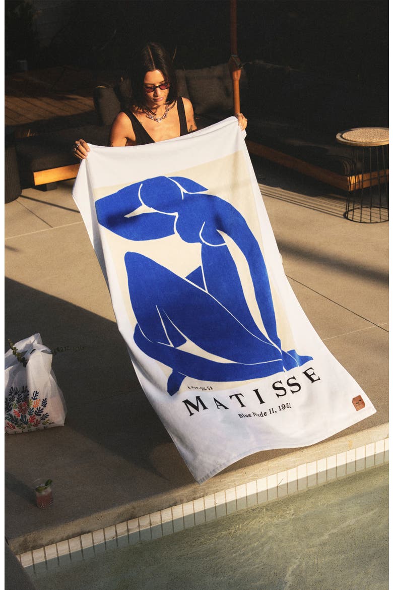 Matisse Beach Towel, Alternate, color, BLUE