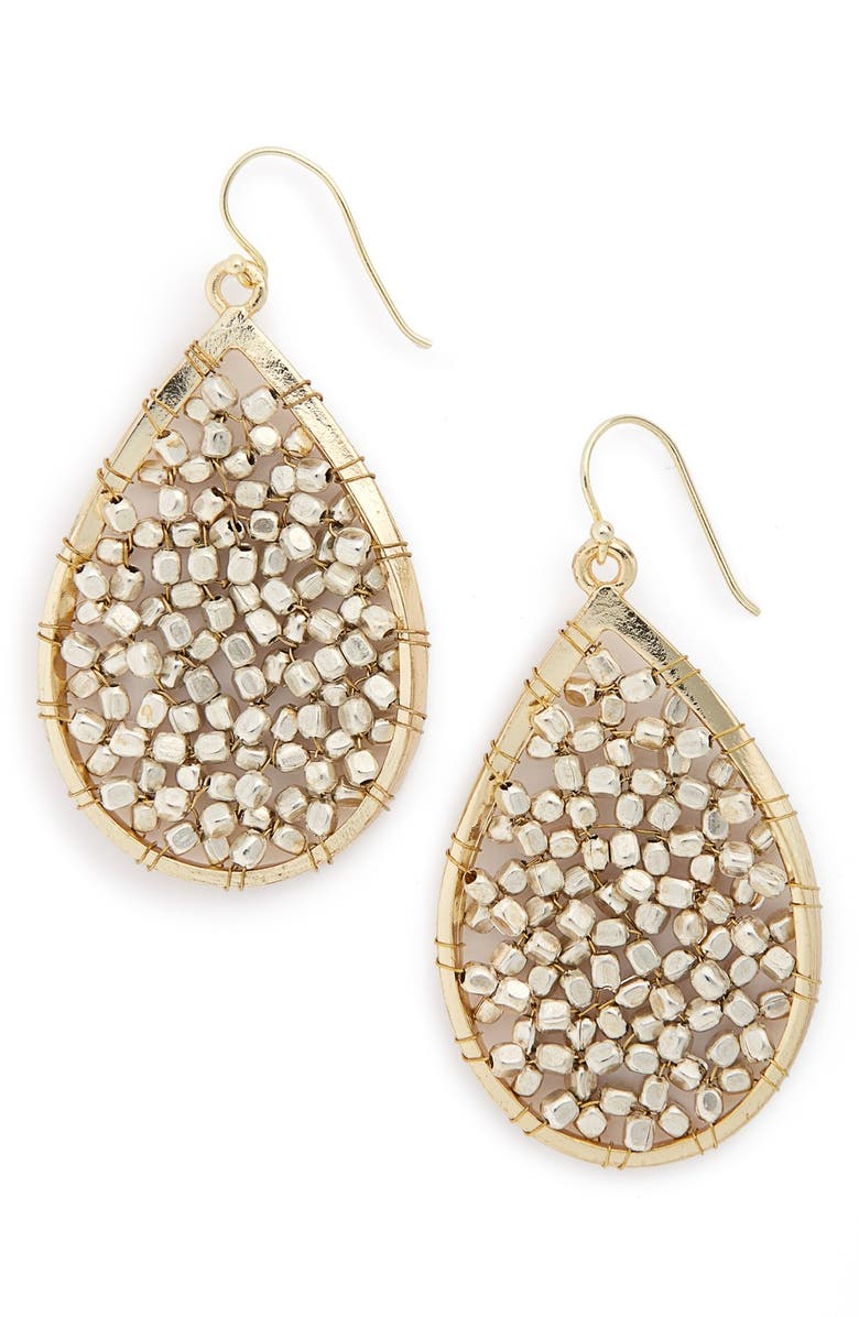 Panacea Beaded Teardrop Earrings, Main, color, 