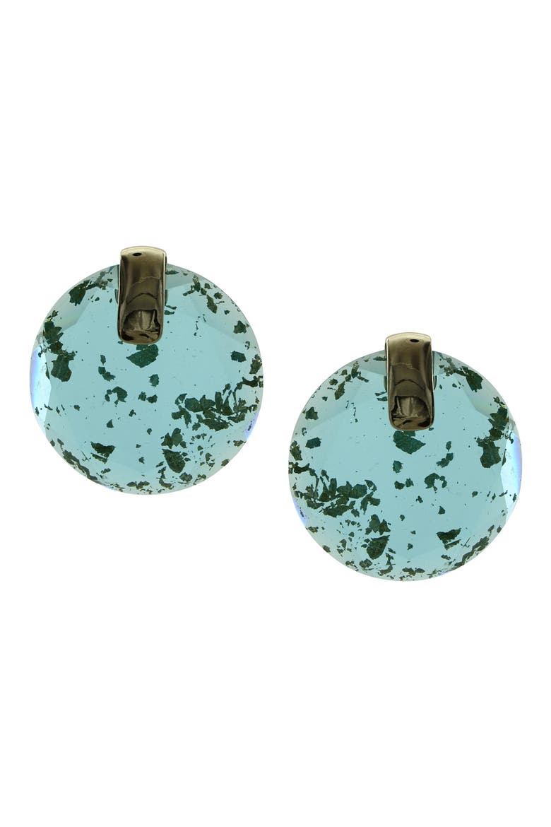 Didi Cut Ice Stud Earrings, Main, color, GOLD / TURQUOISE
