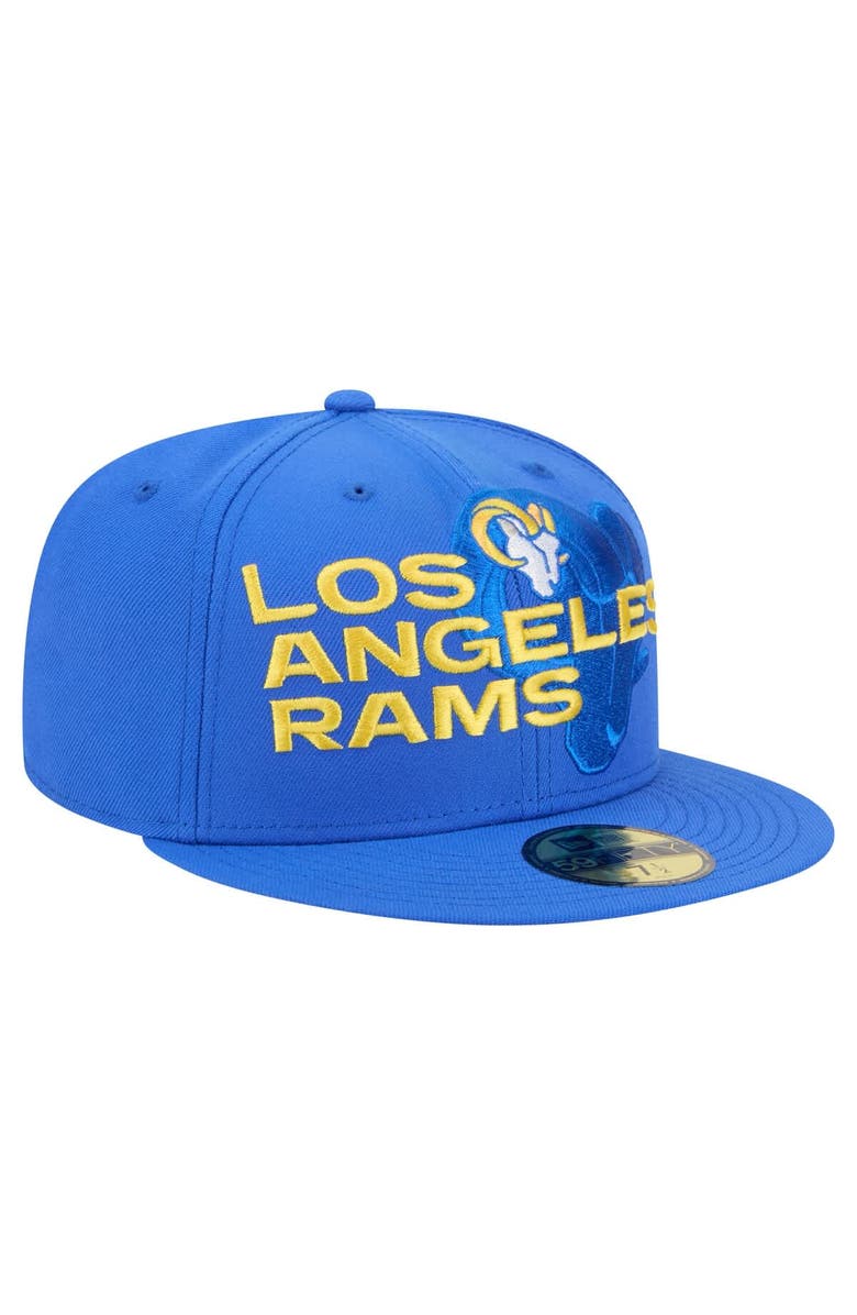 New Era Men's New Era  Royal Los Angeles Rams Overlap Wordmark 59FIFTY Fitted Hat, Alternate, color, Royal