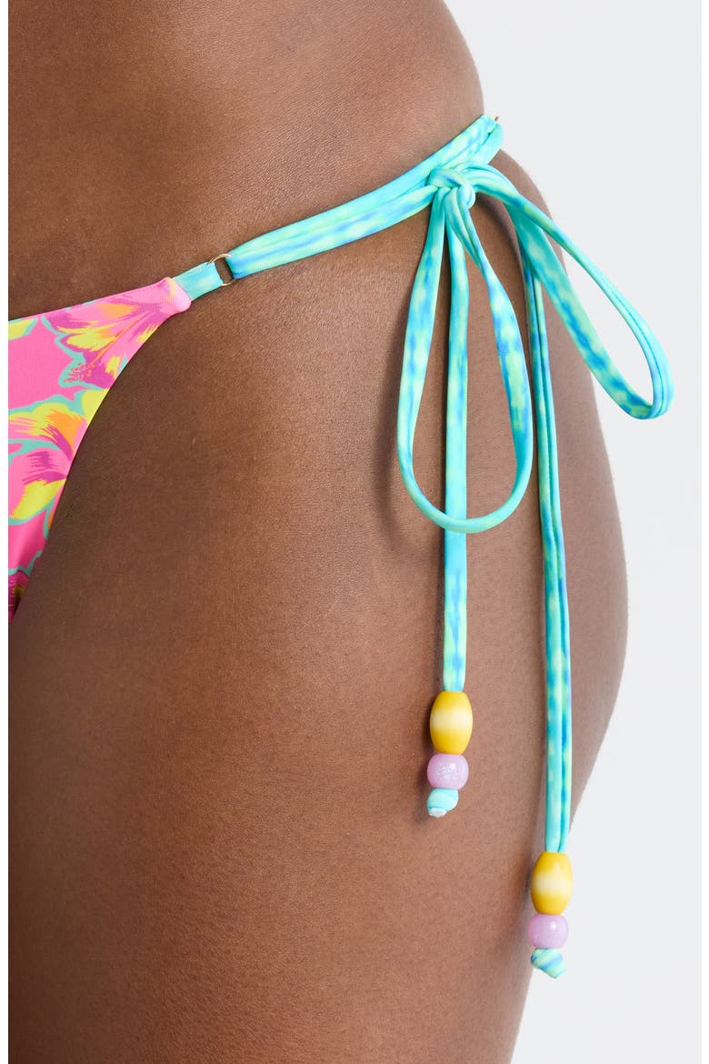Side Tie Thong Bikini Bottoms, Alternate, color, SUN POP