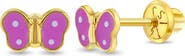 In Season Jewelry 14k Polka Dot Butterfly Earrings