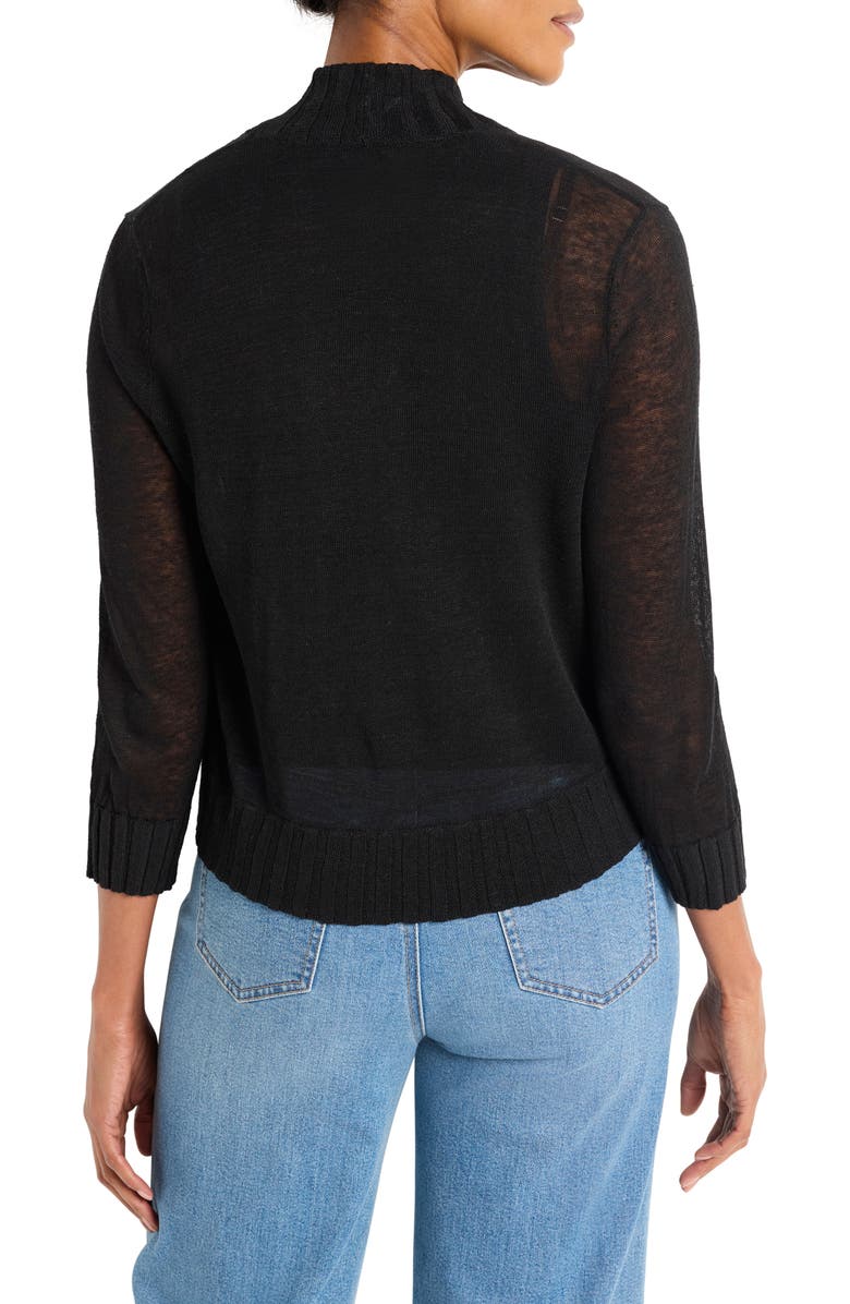 NIC+ZOE Linen Blend Bolero Cardigan, Alternate, color, Black Onyx