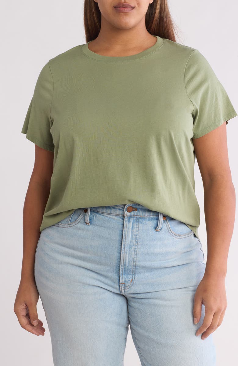 Madewell Cotton T-Shirt, Main, color, Heritage Olive