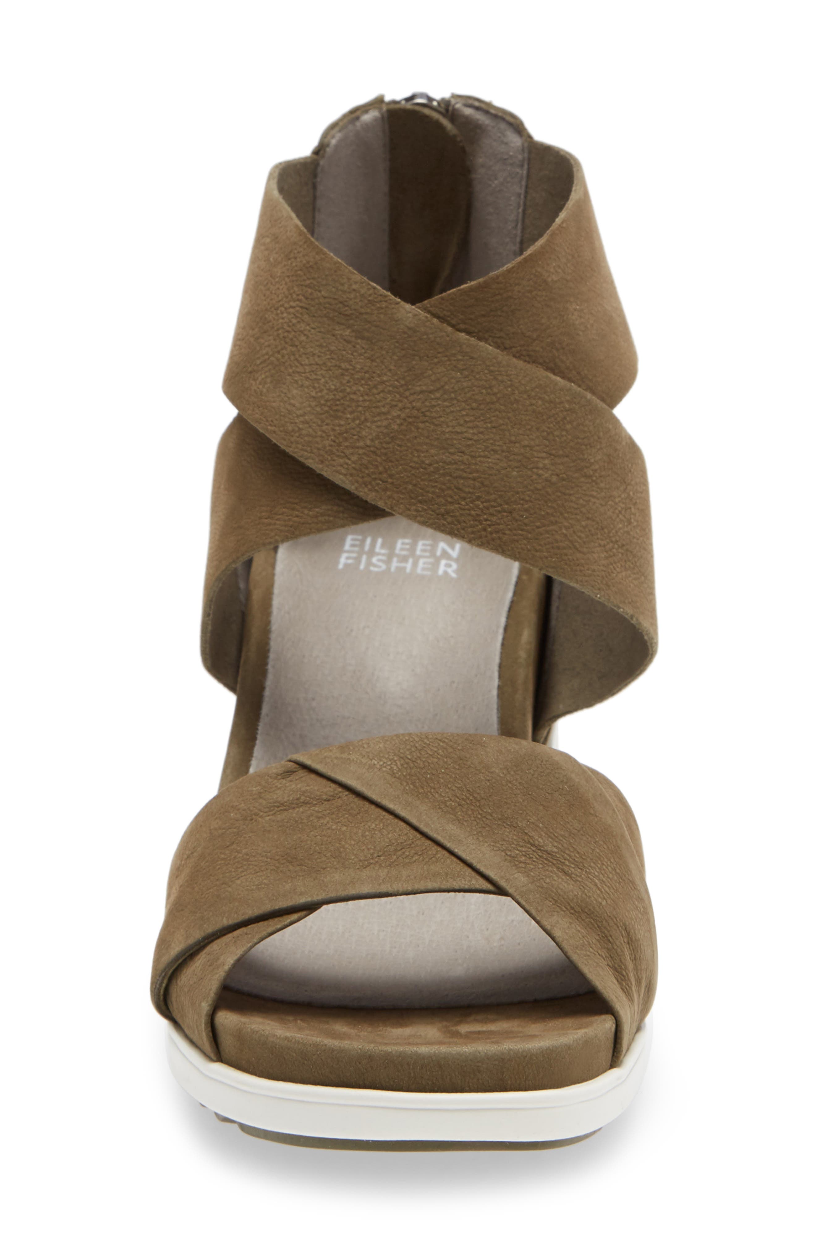 Viv Wedge Sandal, Alternate, color, OLIVE NUBUCK LEATHER