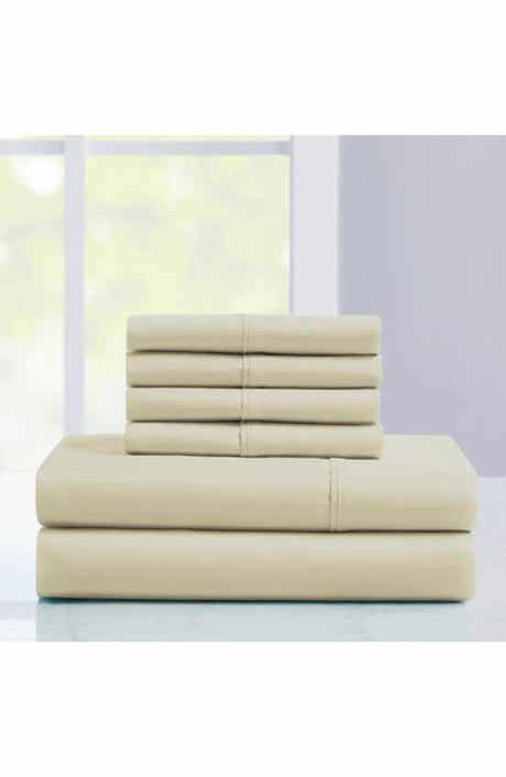 1200 Thread Count 6-Piece Damask Stripe Sheet Set