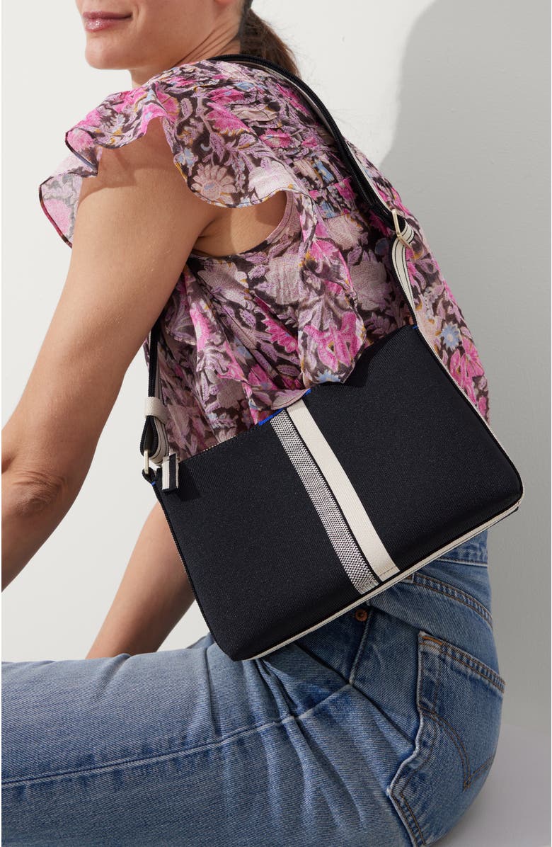 Rothy's The Casual Crossbody, Alternate, color, Black & Ivory Stripe