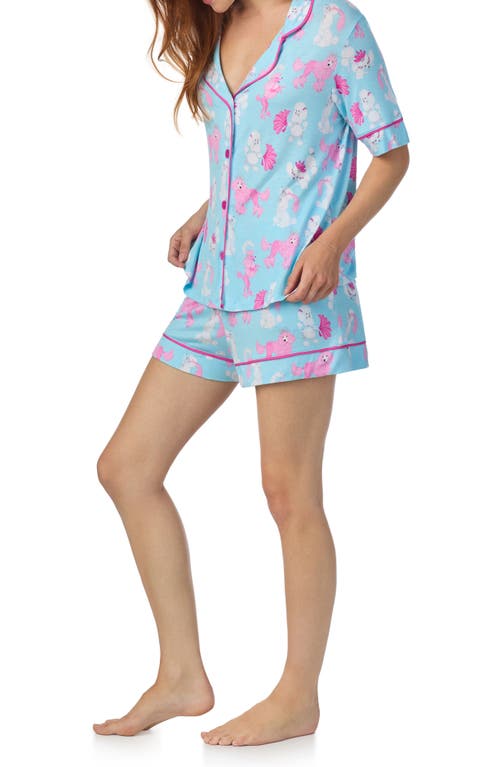 Room Service Pjs Print Short Pajamas In Blue